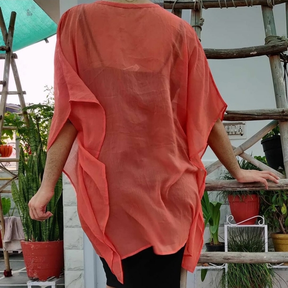 SOLD ❌ Coral Sheer Kaftaan - Picture 2 of 4